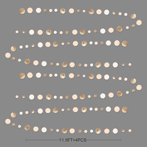 Champagne Gold Circle Dot Garland for Party Decorations