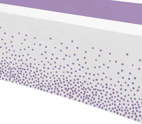White and Purple Party Decor Tablecloth Set of 3