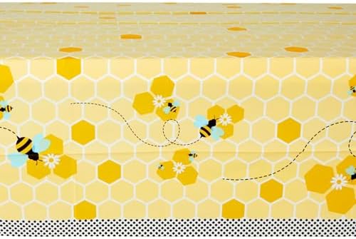 3 Pack Bee Tablecloth for Kids Birthday Party Decor