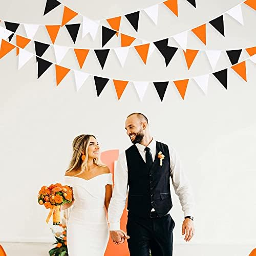 32 Ft Orange Black White Graduation Party Bunting Banner Garland