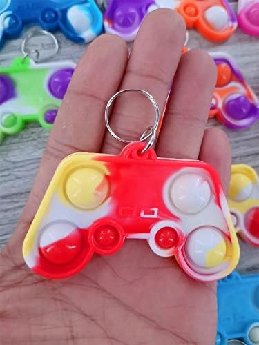 24 Pack Mini Pop Fidget Keychain Game Controllers