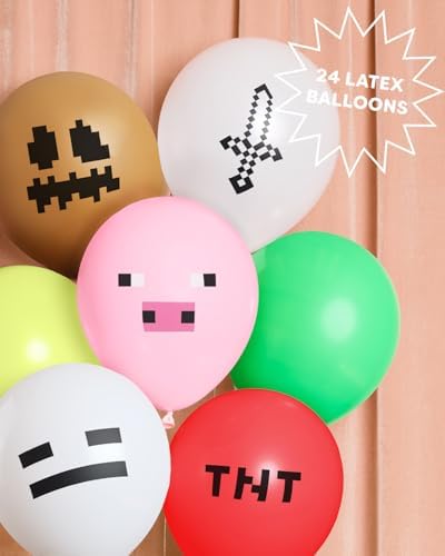 Xo Fetti Mining Video Game Balloons 25pk 12 Inch