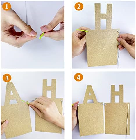 Golden Happy Birthday Photo Banner for Kids and Adults