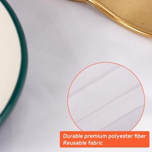 Cuckan 120 Inch Round Tablecloth 10 Pack White