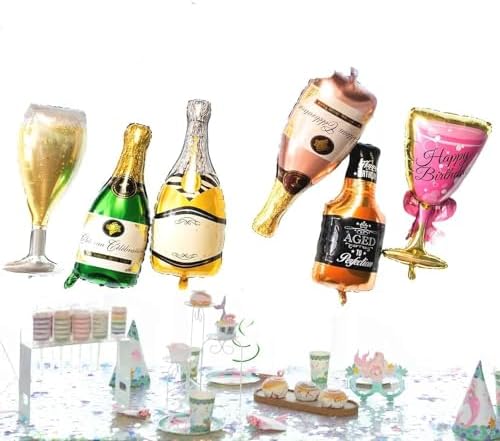 Collect Present Champagne and Wine Balloons Set of 12