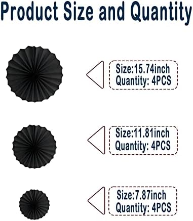HQZ Black Party Hanging Fans DIY Set 12pcs