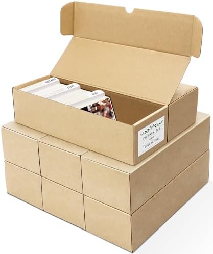 Joyoumess 8-Pack Trading Card Storage Box with Dividers and Labels