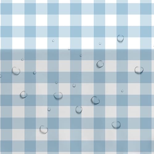 Light Blue Gingham Tablecloths 3 Pack Disposable Party Supplies