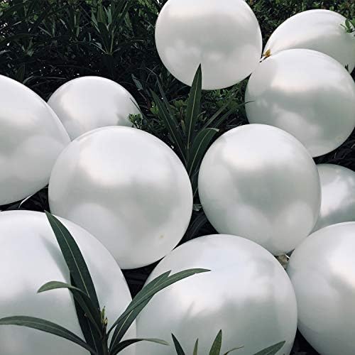 Fayoo 12 Inch White Metallic Balloons 100 Pcs