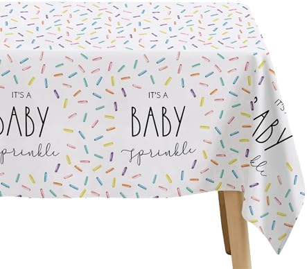 Sprinkle Baby Shower Tablecloth 3 Pack - 86x55in Rainbow Confetti Decor