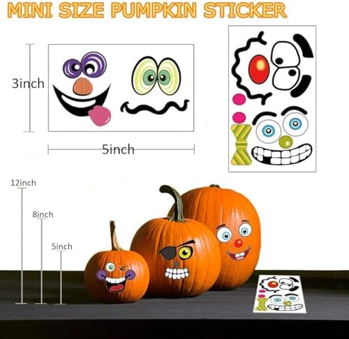 36 Pack Halloween Pumpkin Stickers for Kids and Toddlers