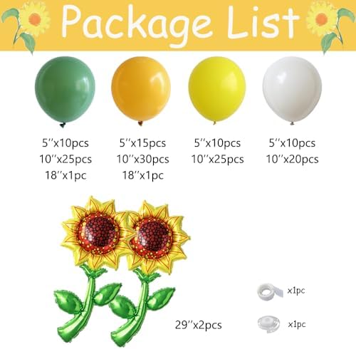 Sunflower Balloon Garland Arch Kit 149Pcs