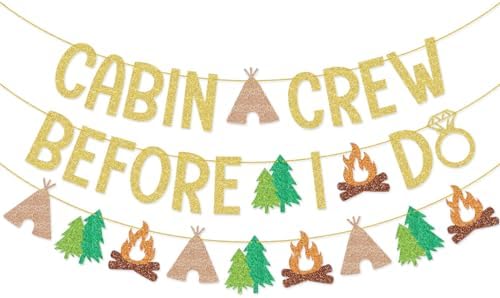 Glamoncha Gold Cabin Crew Bachelorette Party Banner Decorations