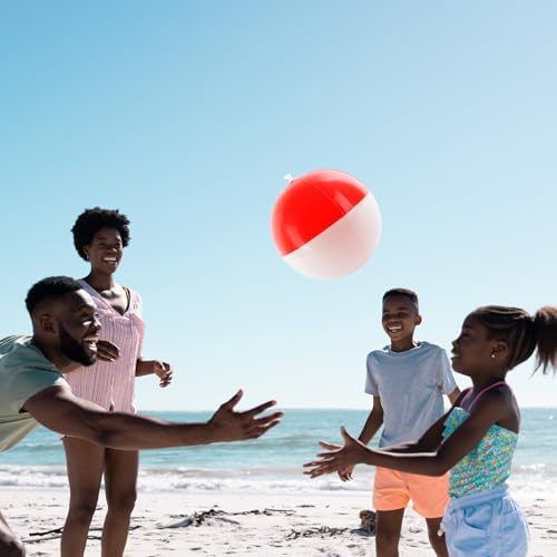 8PCS Cartoon Beach Ball Set-12 Inch Red White
