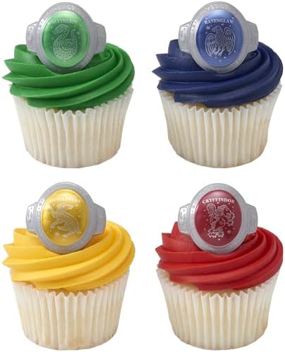 DecoPac Harry Potter Hogwarts House Cupcake Rings - 24 Pack