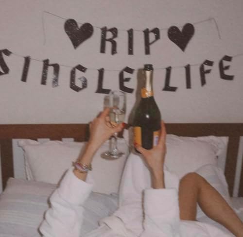 XO Fetti RIP Single Life Glitter Banner - 5 Ft Black