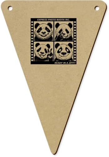 Funny Photo Booth Panda Wooden Bunting Flags