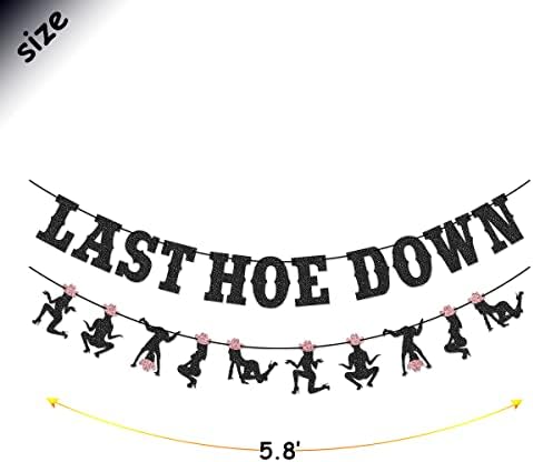 Wulagogo Last Hoedown Western Cowgirl Bachelorette Banner Black 7x6