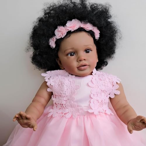 RXDOLL Realistic 26 Inch Black Girl Baby Doll