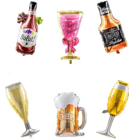 Collect Present Champagne and Wine Balloons Set of 12