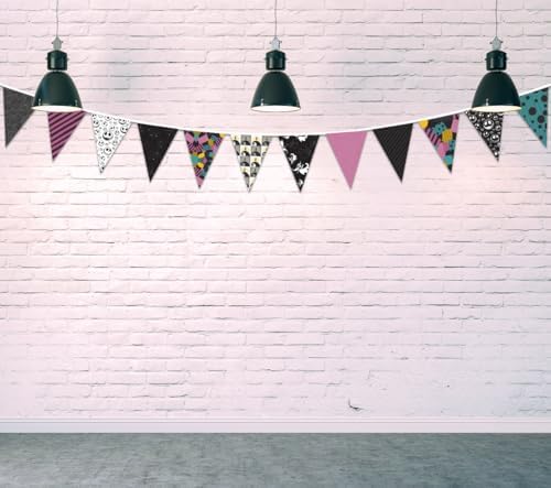 Jack and Sally Themed Fabric Pennant Banner