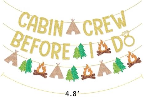 Glamoncha Gold Cabin Crew Bachelorette Party Banner Decorations
