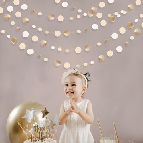 Champagne Gold Circle Dot Garland for Party Decorations