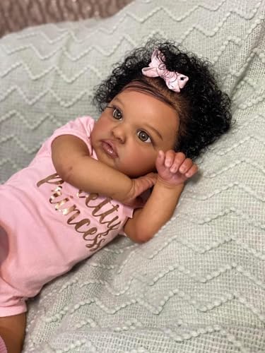 Black Reborn Toddler Girl Doll 20 Inches Realistic