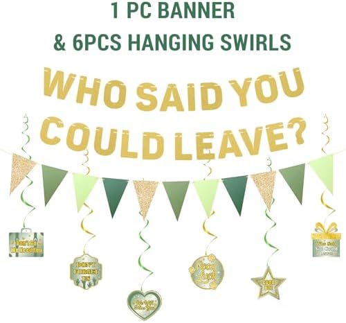 Roetyce Farewell Party Decorations Green Gold Banner Balloons Cake Toppers