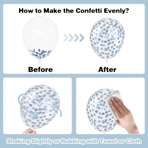 50 Pcs Blue Gold Balloons Set for Party Decorations