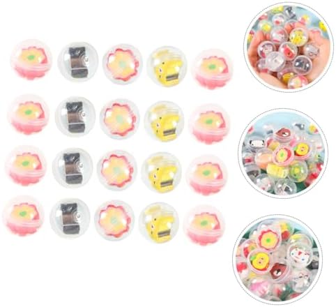 20 Pcs Refillable Capsules with Cute Pencil Topper Erasers