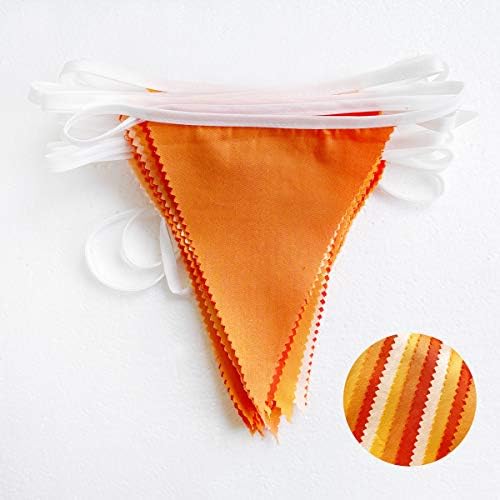 10M Orange Triangle Flag Bunting Garland for Fall Decor