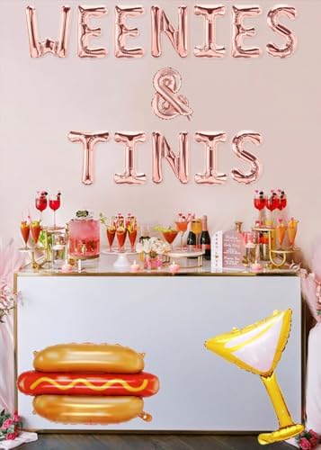 Weenies Tinis Balloon Banner Hot Dog Martini Glass Decorations