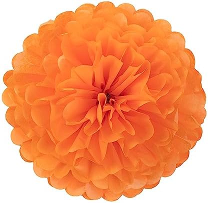 MISU 10 Inch Orange Navy Blue Tissue Paper Pom Poms