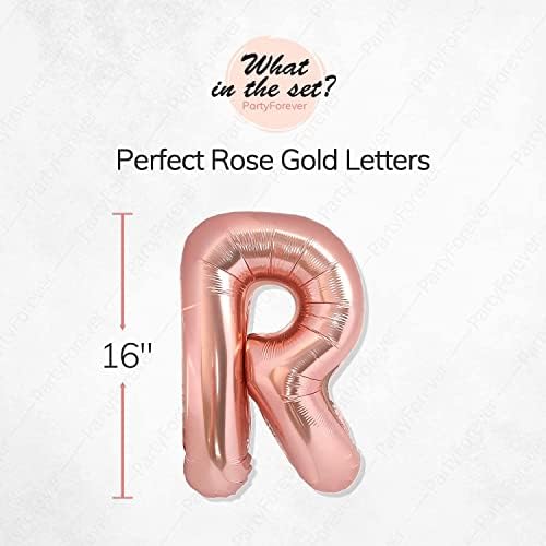PartyForever Bachelorette Balloons Rose Gold 16 Letters Set