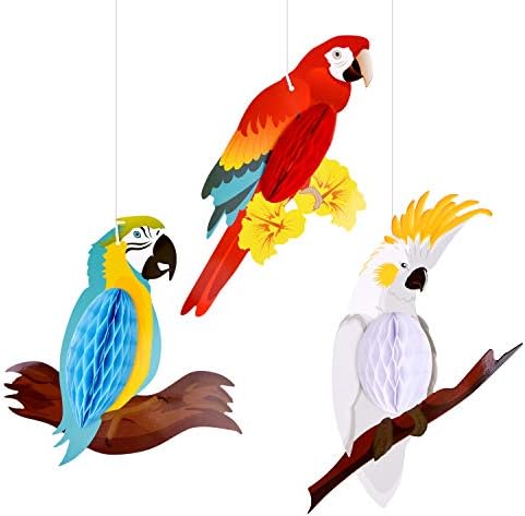 Tuparka 6pcs Tropical Birds Hanging Decorations