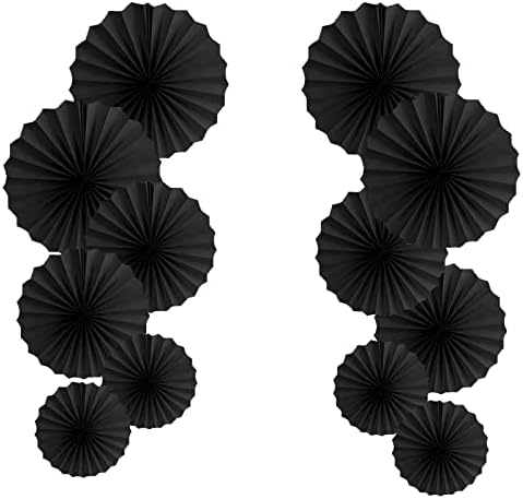 HQZ Black Party Hanging Fans DIY Set 12pcs