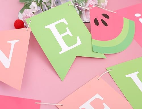 One in a Melon Birthday Banner - Watermelon Party Decoration