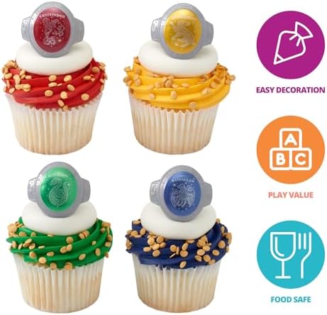 DecoPac Harry Potter Hogwarts House Cupcake Rings - 24 Pack