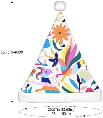 QINZHENG Personalized Santa Hat with Mexican Otomi Animals Print