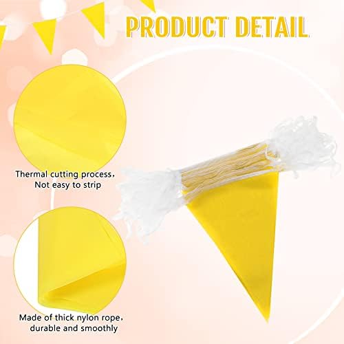 Tatuo 200 Feet Yellow Bunting Flags Party Decorations