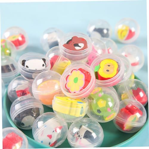 20 Pcs Refillable Capsules with Cute Pencil Topper Erasers