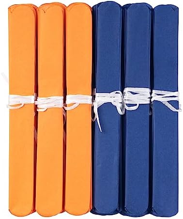 MISU 10 Inch Orange Navy Blue Tissue Paper Pom Poms