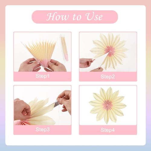 Homarkable 9PCS Pastel Paper Flower Fans Decorations