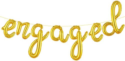 KatchOn Cute Gold Engagement Balloons Letters 10 Feet