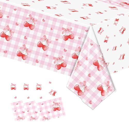 3PCS Cherry Tablecloths Birthday Party Decor