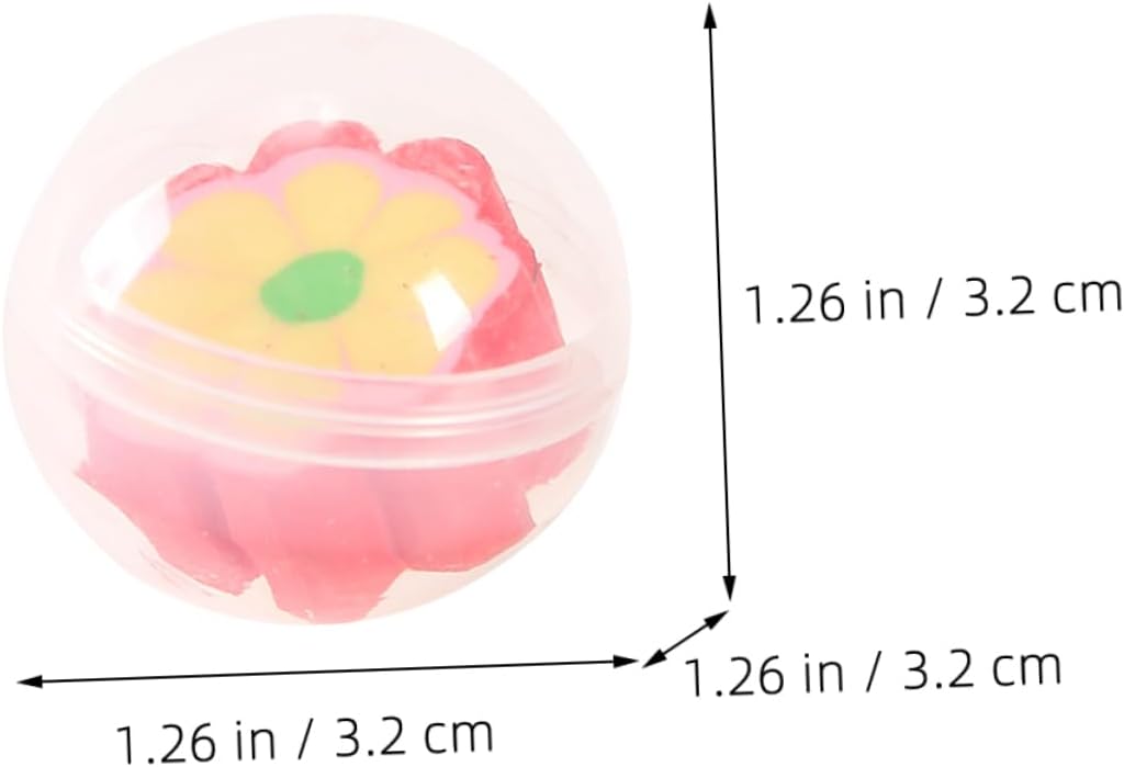 20 Pcs Refillable Capsules with Cute Pencil Topper Erasers