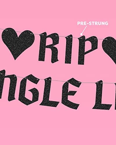 XO Fetti RIP Single Life Glitter Banner - 5 Ft Black