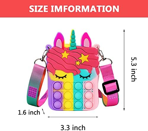 Civan Unicorn Pop It Fidget Toy Bag for Girls