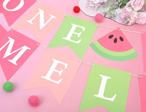 One in a Melon Birthday Banner - Watermelon Party Decoration